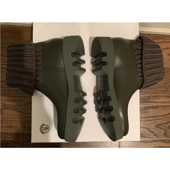 Authentic Moncler Ginette Waterproof Rain Boot Knit Cuff US 11, 41 Italy New - Picture 7 of 9